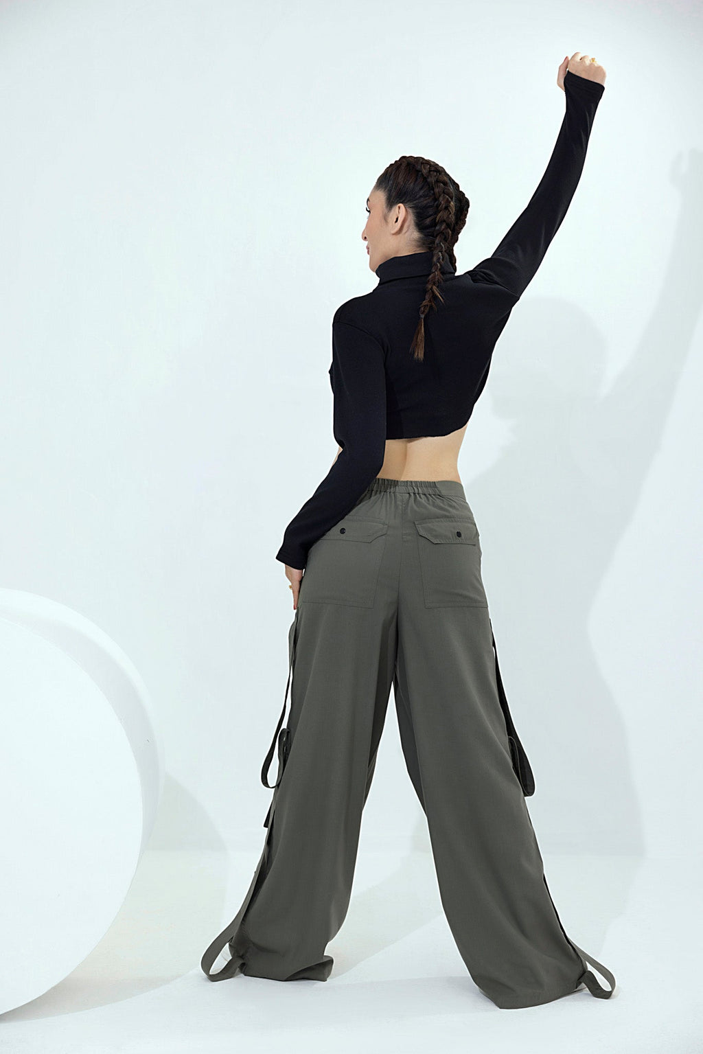 Women's green cargo pants.