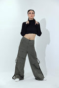 Women's green cargo pants.