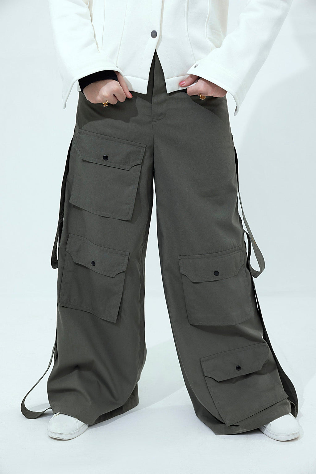 Women's green cargo pants.