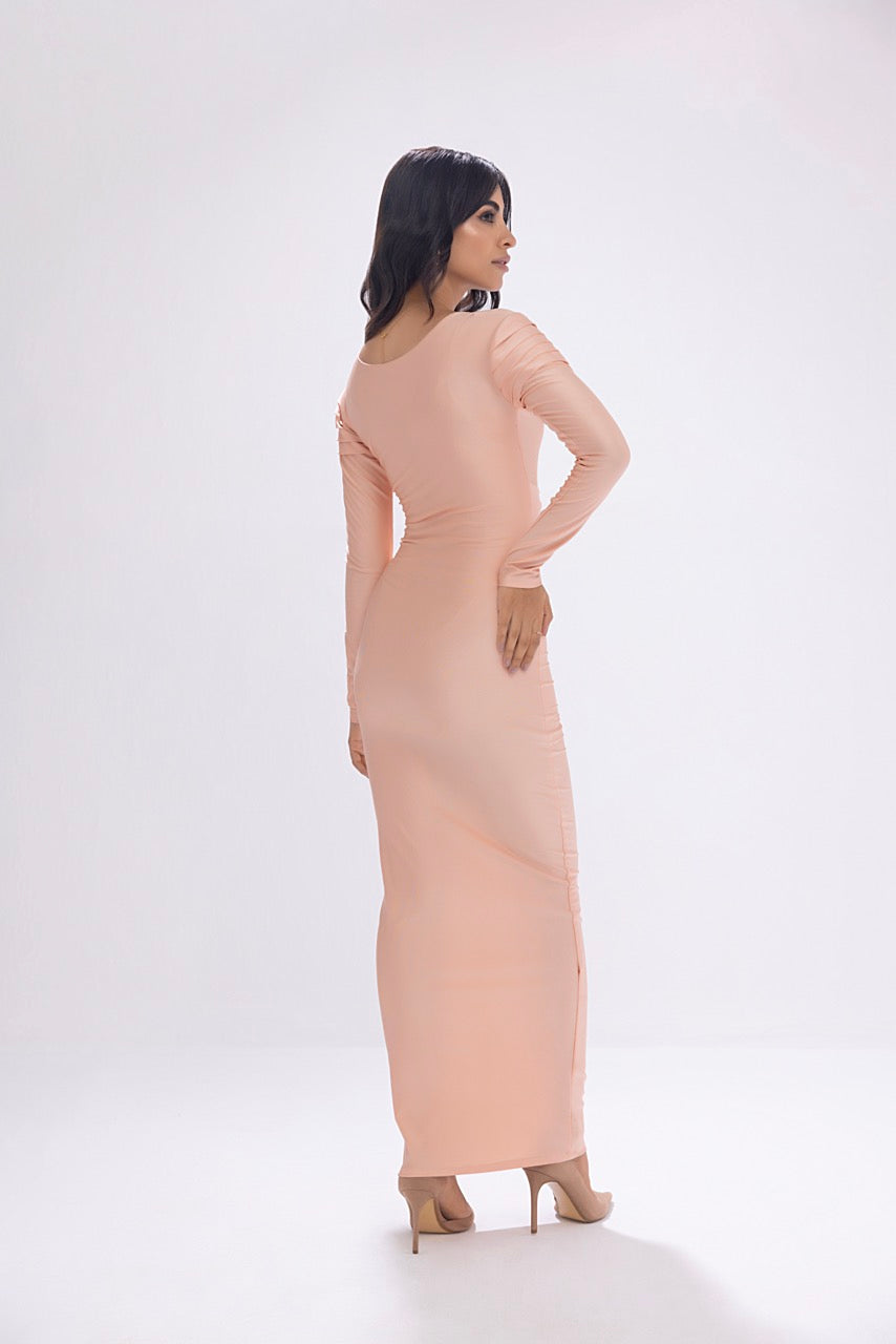 Women's lycra peach bodycon. 