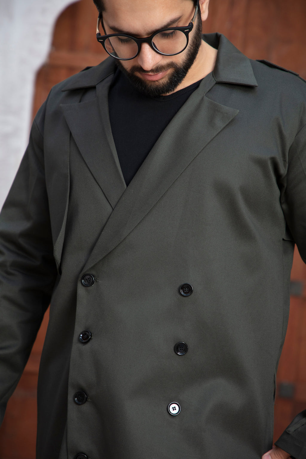 معطف رجالي طويل من فورست رويال