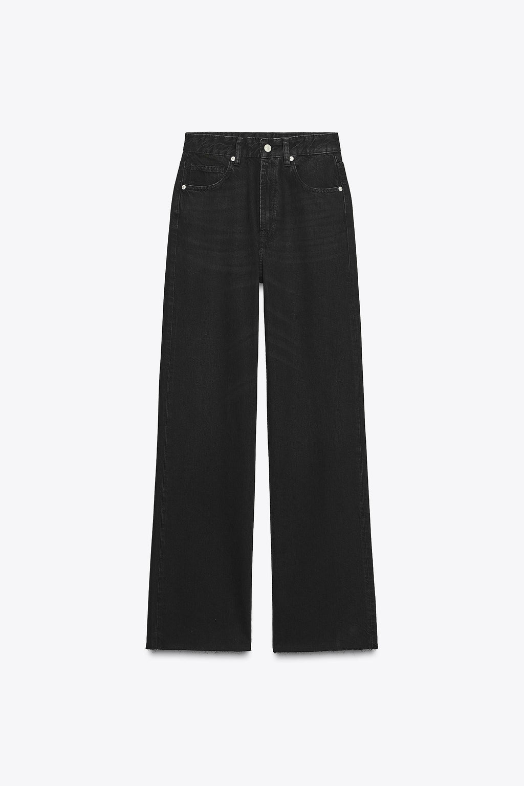 High Waist Wide Leg Straight Fit black washed