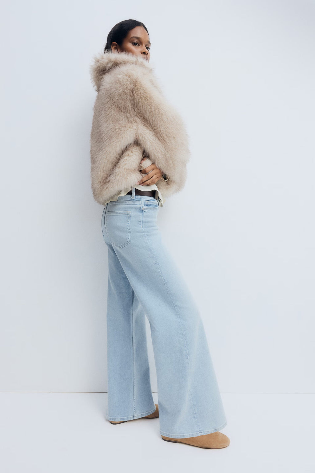 High Waist Wide Leg Loose Fit Ice blue