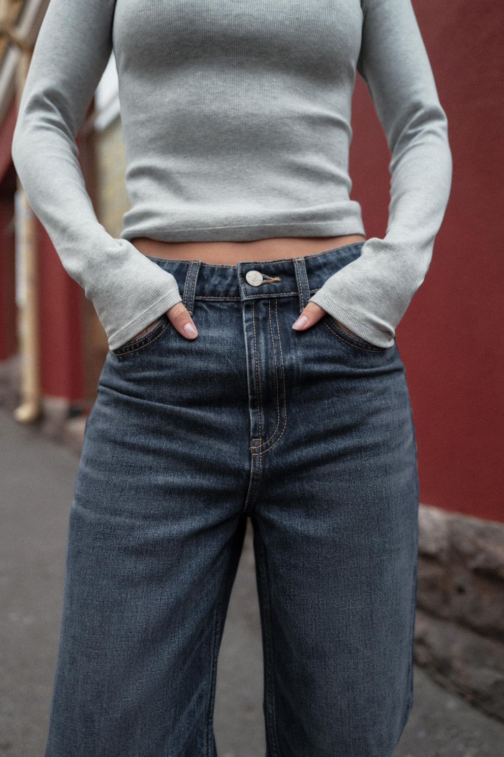 MOM High Waist Dark Blue