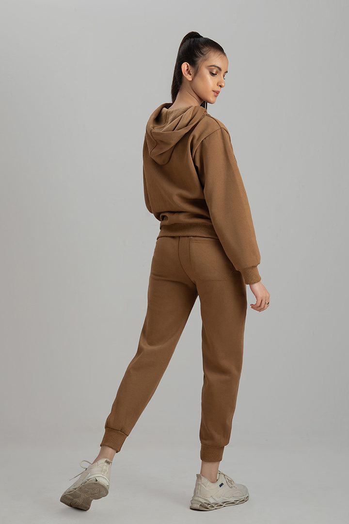 Women's brown tracksuit.