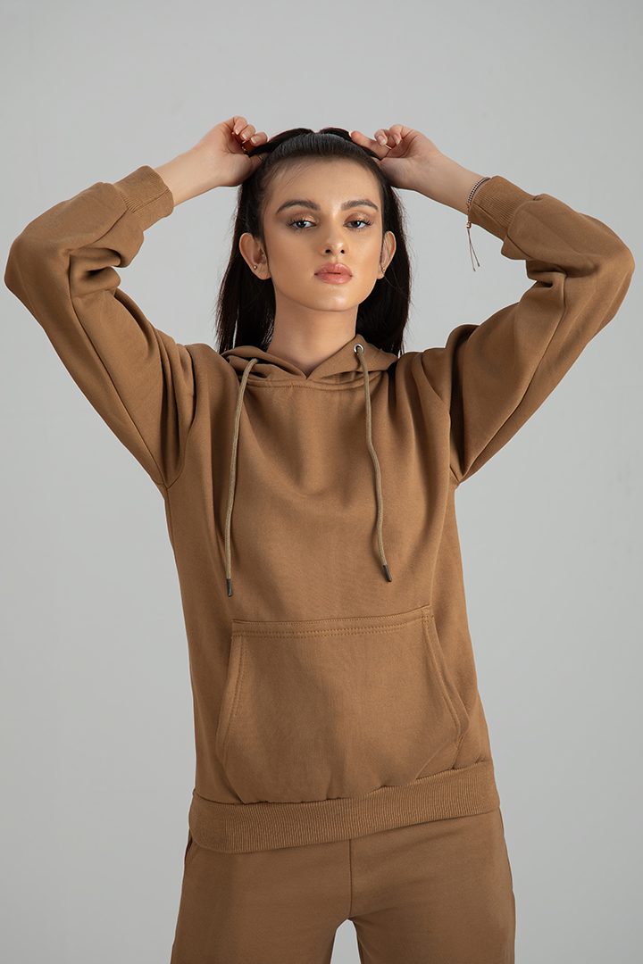 Women's brown tracksuit.