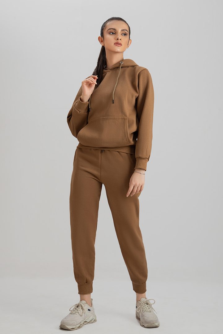 Women's brown tracksuit.